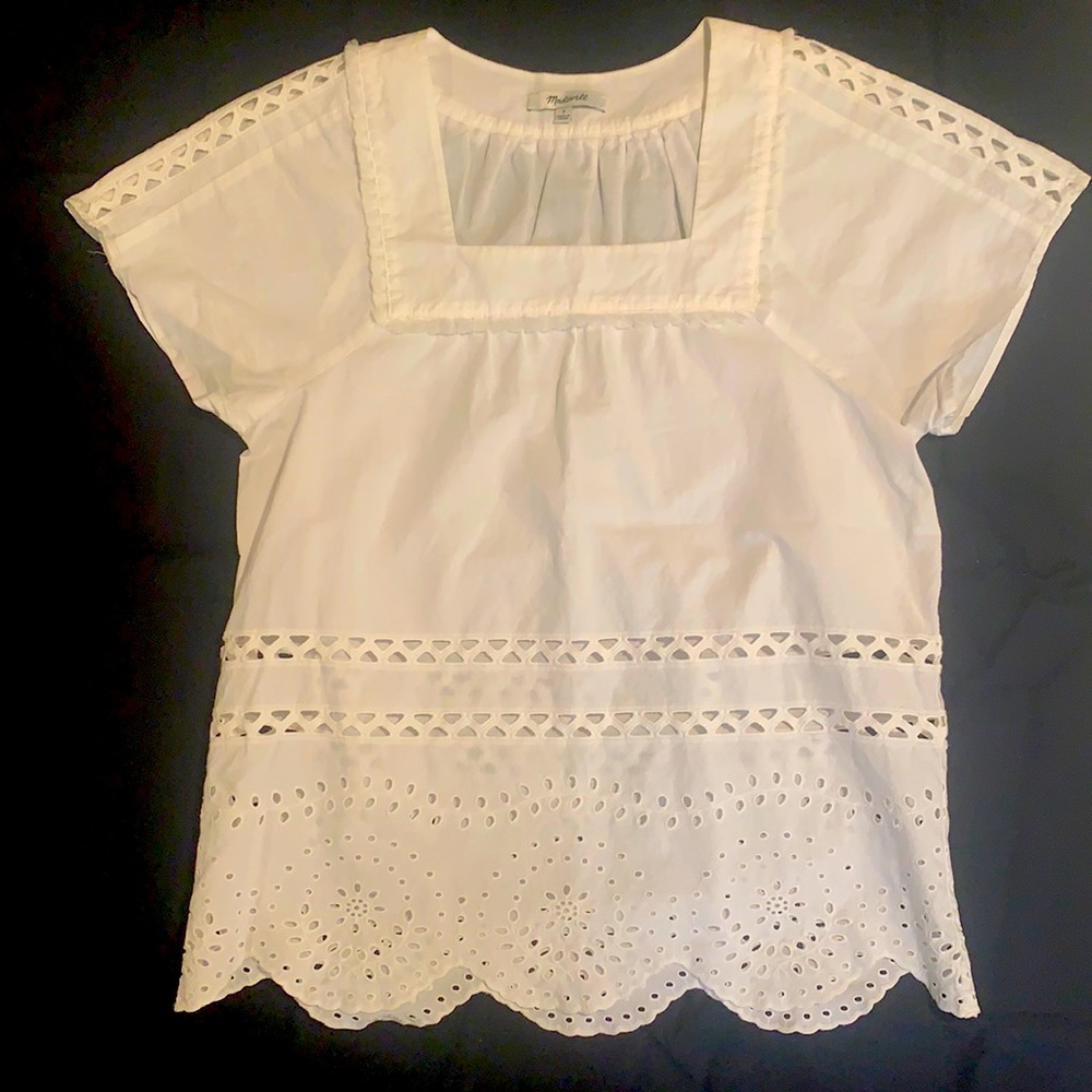 Madewell Eyelet Short Sleeve Top